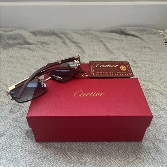 Cartier Unisex Sunglasses - Black and purple.